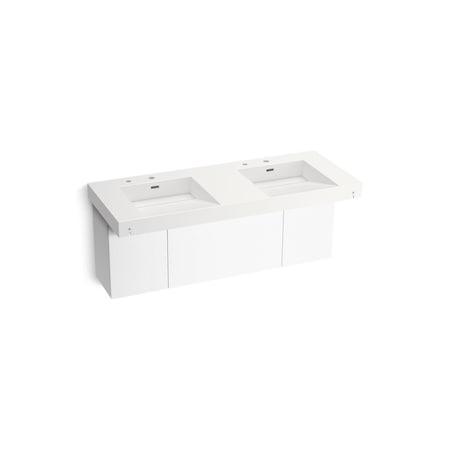 Kohler Constellation 60In Wall-Mount Basin Lavatory System In Iconic White 81030-BPW-KEW